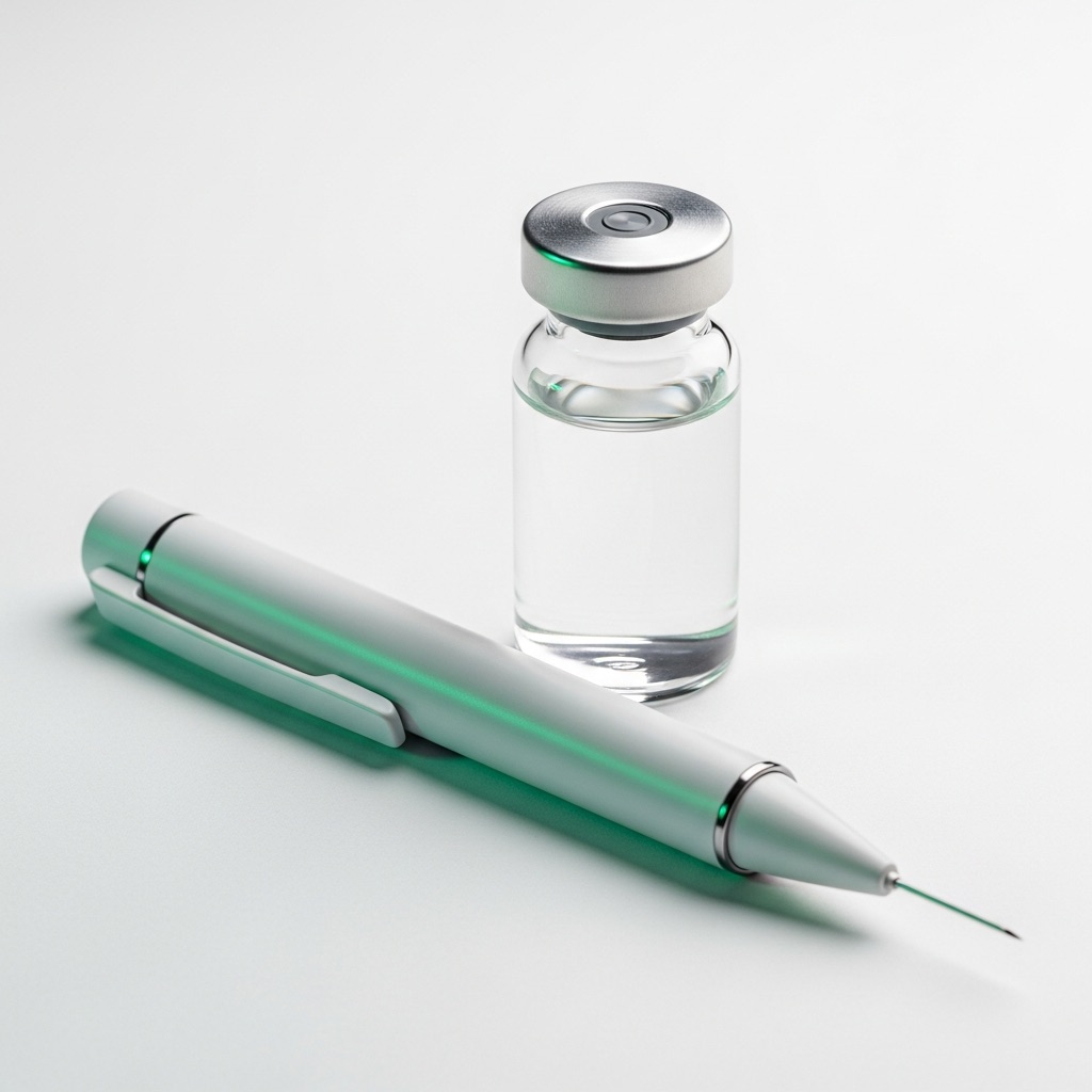 Premium telehealth medication, vial, syringe and capsules